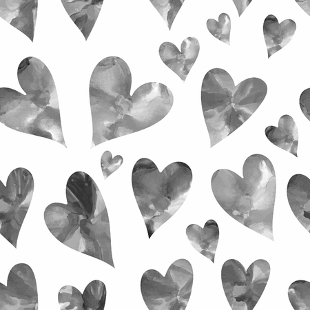 Watercolor hearts seamless pattern. Art seamless patternの写真素材