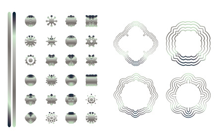 Hand drawn background. Oriental black and white mandala. Set of circular patterns or mandalas for coloring book on isolated background.のイラスト素材