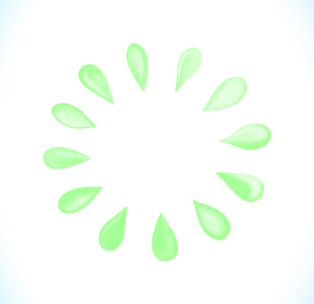 Green vector watercolor circle. Colorful watercolor  splashes  isolated on white background.のイラスト素材