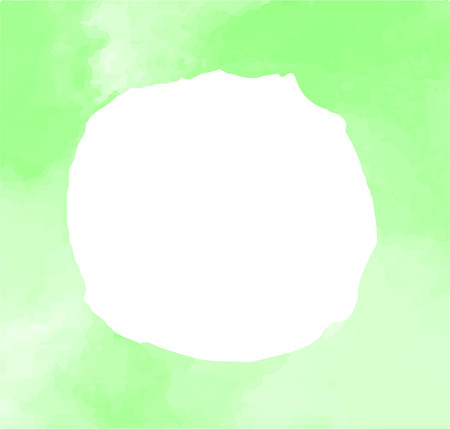 Green vector watercolor circle. Colorful watercolor  splashes  isolated on white background.のイラスト素材