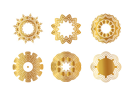 Geometric gold mandala.のイラスト素材