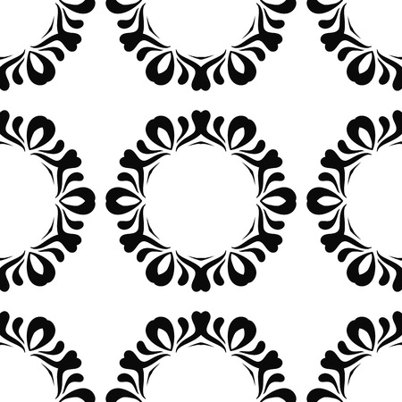 Ethnic seamless black pattern on white backgroundのイラスト素材