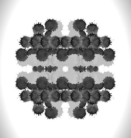 Circle  frame with spray paint blots, splashes.  Collection of vector blots, splashes, graphics elementsのイラスト素材