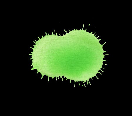 Green watercolor design elements isolated.  Green watercolor splash. Ecological, organic, natural conceptの写真素材