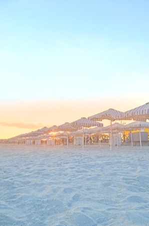 Sea sunrise background. Sunset over sea. Beautiful sunset on the ocean.の写真素材