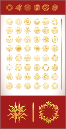 Geometric gold  pattern on white background. Vector gold luxury vintage background. Gold classic pattern.のイラスト素材