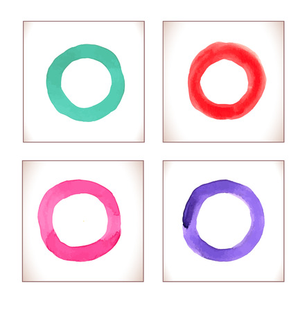 Watercolor rainbow  vector rings.のイラスト素材