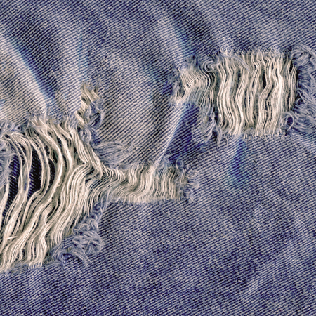 Old denim japan jean texture. Jeans torn denim texture. Denim jeans ripped destroyedの写真素材