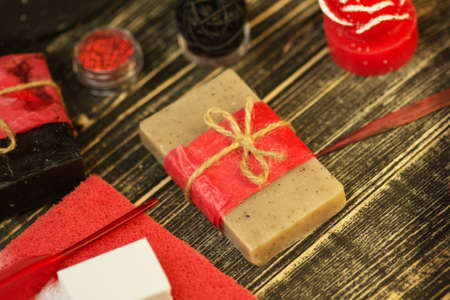Manicure and pedicure equipment. Set for pedicures. Spa nail care background.