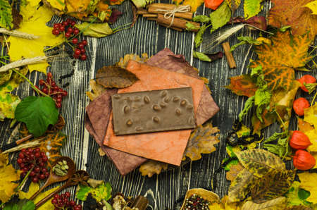 Hazelnut chocolate background. Chocolate with hazelnut. Chocolate with nuts