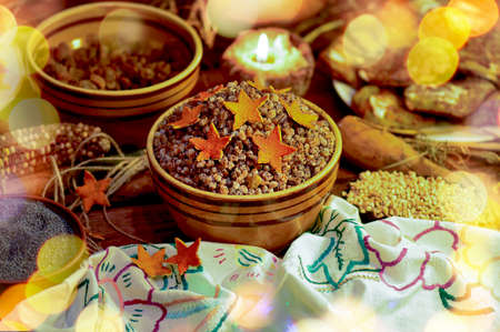 Kutya with wheat, walnuts and raisin. Kutya began the celebration of Christmas in Ukraine. Kutia...