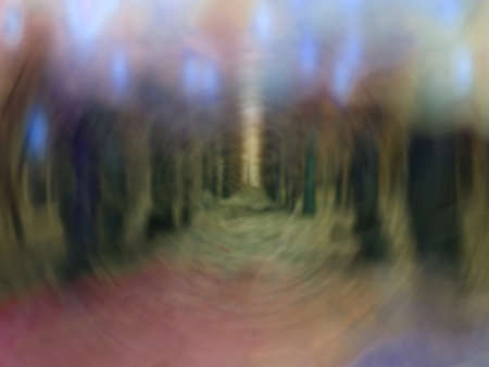 Dark mystical motion bokeh autumn park panoramic