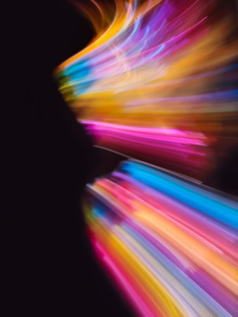 Spaceship defocused surface with bokeh. Space shuttle in sky defocused blurry effect background.の写真素材