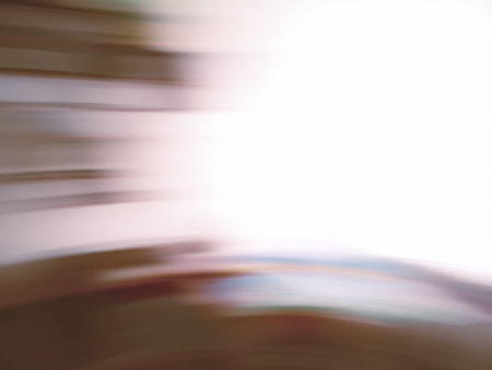 Empty studio room defocused background. Abstract blur defocus interior for background.の写真素材