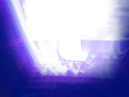 Blurry modern technologies background. Abstract high speed technology motion blur.の写真素材