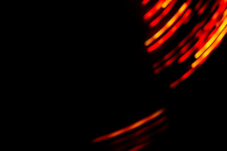 Modern neoned colors light blurred dark backdrop.の写真素材