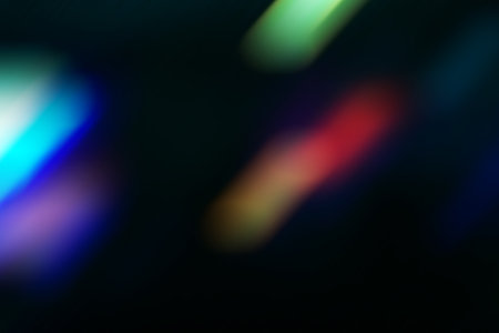 Vibrant neon glow blurry background in outer space.の写真素材