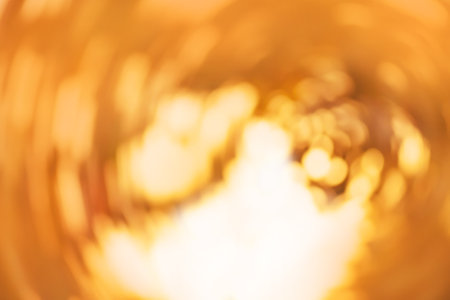Sunny trees abstract nature bokeh texture. Colorful autumn bokeh background.の写真素材
