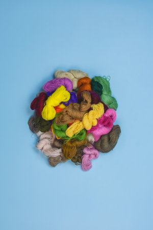 Mouline cotton or silk thread used for embroidery. Multicolored different threads embroidery floss....