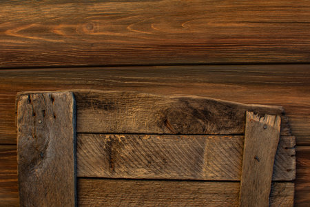Old wooden weathered rustic surface. Rustic shabby wooden texture.の写真素材