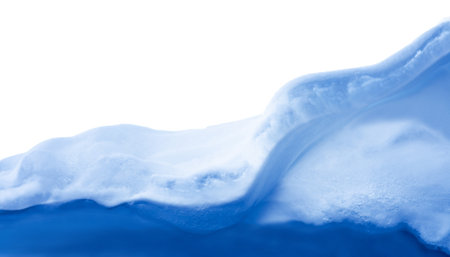 Snowy background isolated. Winter fresh snowdrifts isolated on white background.の写真素材