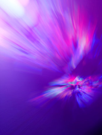 Chromatic illumination evokes movement through distant galaxies. Hyperspace glow view.の写真素材