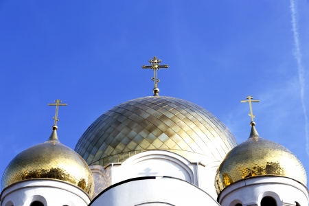 View of the dome pavoslavnye a clear sunny day  Odessa, Ukraineの写真素材
