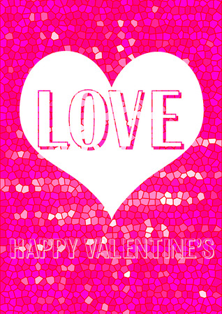 Mosaic card - invitation Valentineの写真素材