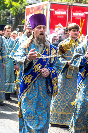 ODESSA, UKRAINE - APRIL 23: The procession with the miraculous icon of the Mother of God...