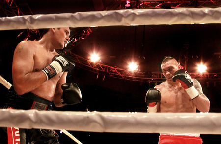 ODESSA, UKRAINE -31 May 2014: World heavyweight boxing champion, Alexander USYK - Ukraine and Cesar David CRENZ - Argentina in the boxing ring. Professional boxing K2, May 31, 2014 in Odessa, Ukraine.
のeditorial素材