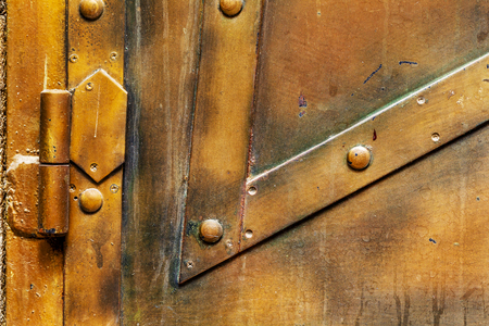 Brass plate texture, old metal background.の写真素材
