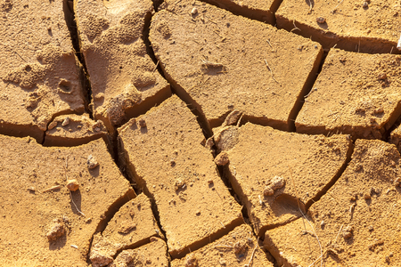 Drought. Dry bottom of the lake. Dead dry land from drought. Dry fissured drought soil. The concept of drought, climate change, death without moisture. Ecology. Catastrophe. Mysticism crackedの写真素材