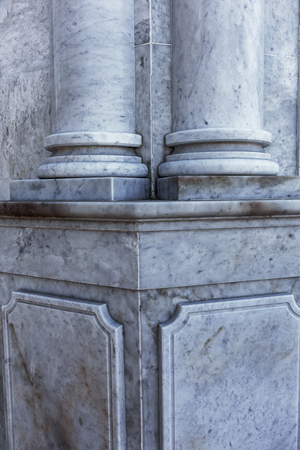 White marble texture with natural pattern for background or design work. Polished matte surface of natural marble background with a deep abstract pattern of expensive luxury stone for the interiorの写真素材