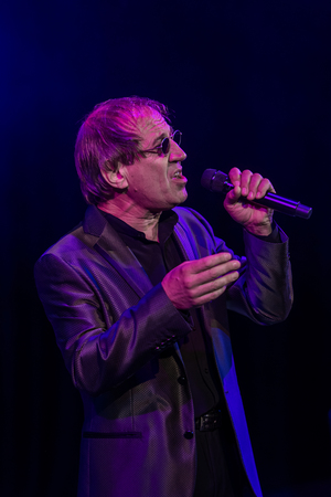 ODESSA, UKRAINE - Nov. 4, 2018: concert performance by Adriano Celentano. Soloist of the music group - Adolfo Sebastiani - famous singer, showman Celentano. Tribute Show Celentano. Italian pop legendのeditorial素材