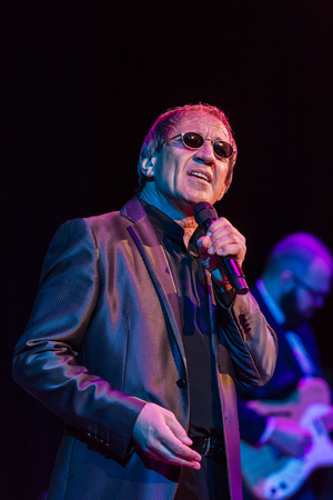 ODESSA, UKRAINE - Nov. 4, 2018: concert performance by Adriano Celentano. Soloist of the music group - Adolfo Sebastiani - famous singer, showman Celentano. Tribute Show Celentano. Italian pop legendのeditorial素材