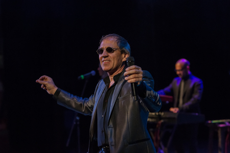 ODESSA, UKRAINE - Nov. 4, 2018: concert performance by Adriano Celentano. Soloist of the music group - Adolfo Sebastiani - famous singer, showman Celentano. Tribute Show Celentano. Italian pop legendのeditorial素材