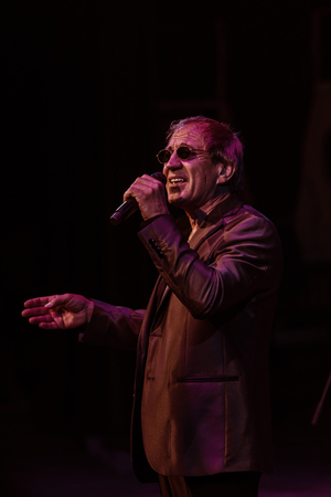 ODESSA, UKRAINE - Nov. 4, 2018: concert performance by Adriano Celentano. Soloist of the music group - Adolfo Sebastiani - famous singer, showman Celentano. Tribute Show Celentano. Italian pop legendのeditorial素材