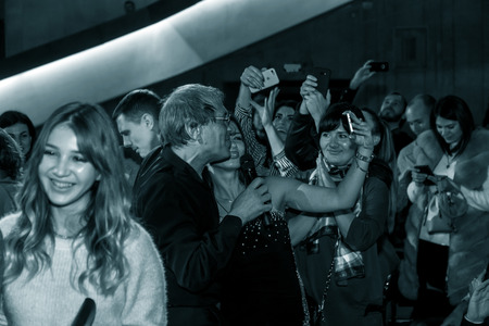 ODESSA, UKRAINE - Nov. 4, 2018: concert performance by Adriano Celentano. Soloist of the music group - Adolfo Sebastiani - famous singer, showman Celentano. Tribute Show Celentano. Italian pop legendのeditorial素材