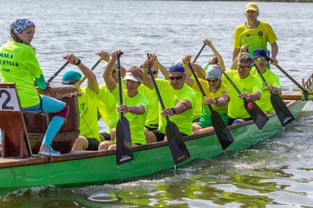Odessa, Ukraine - June 2, 2019: Dragon Boat Racing during Dragon Boat Festival, DragBoat Racing is...