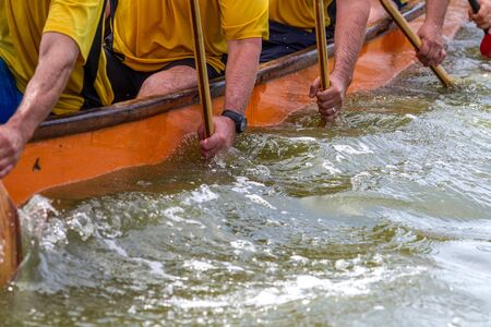Odessa, Ukraine - June 2, 2019: Dragon Boat Racing during Dragon Boat Festival, DragBoat Racing is...
