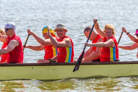 Odessa, Ukraine - June 2, 2019: Dragon Boat Racing during Dragon Boat Festival, DragBoat Racing is...