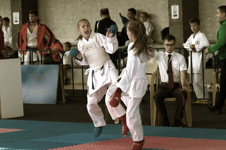 Odessa, Ukraine - September 30, 2019: Karate Championship among children of athletes. Best karate...