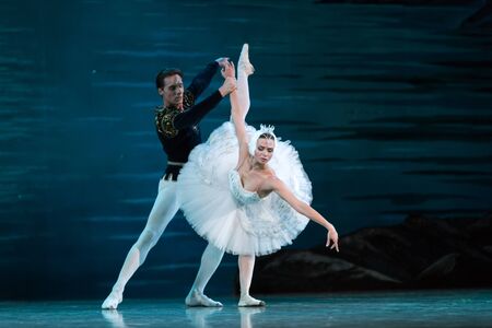 ODESSA, UKRAINE -JULY22, 2019: ballet. Classical ballet on stage of Odessa Opera Theater. Ballet...