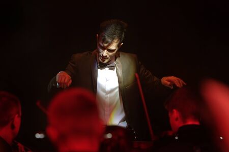 ODESSA, UKRAINE - July 16, 2019: Concert of the Andrei Cherny Symphony Orchestra on the theatrical...