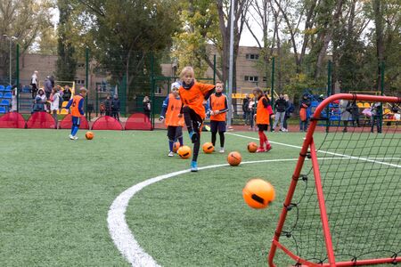 ODESSA, UKRAINE October 26, 2019: FC SHAKHTAR SOCIAL program for development of children's football...