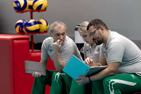 KAMENSKY, Ukraine-February 14, 2020. Ukrainian Volleyball Cup of Ukraine. Champion of Ukraine VC...