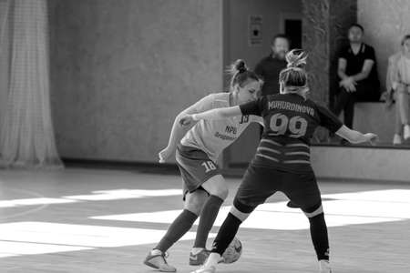ODESSA, UKRAINE - March 13, 2020: Futsal Cup of Ukraine, futsal among students. During final match...