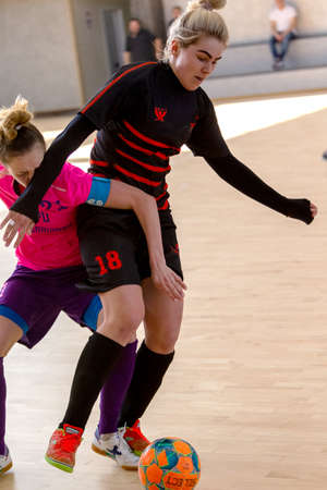 ODESSA, UKRAINE - March 13, 2020: Futsal Cup of Ukraine, futsal among students. During final match...