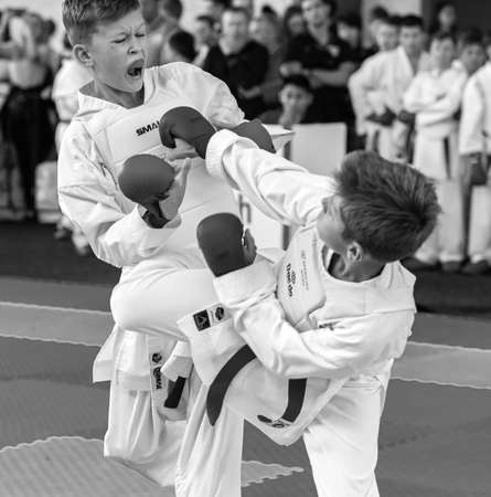 Odessa, Ukraine - September 30, 2019: Karate Championship among children of athletes. Best karate...