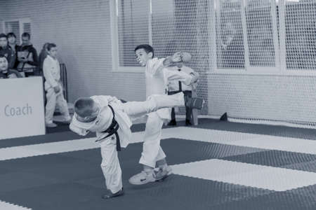 Odessa, Ukraine - September 30, 2019: Karate Championship among children of athletes. Best karate...
